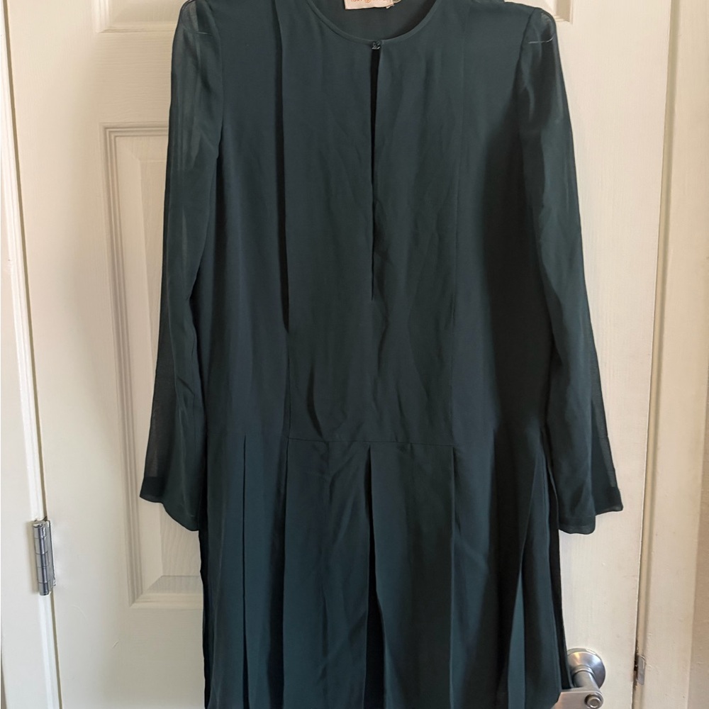 Tory Burch drop down waist, knee length Dark Green Dress